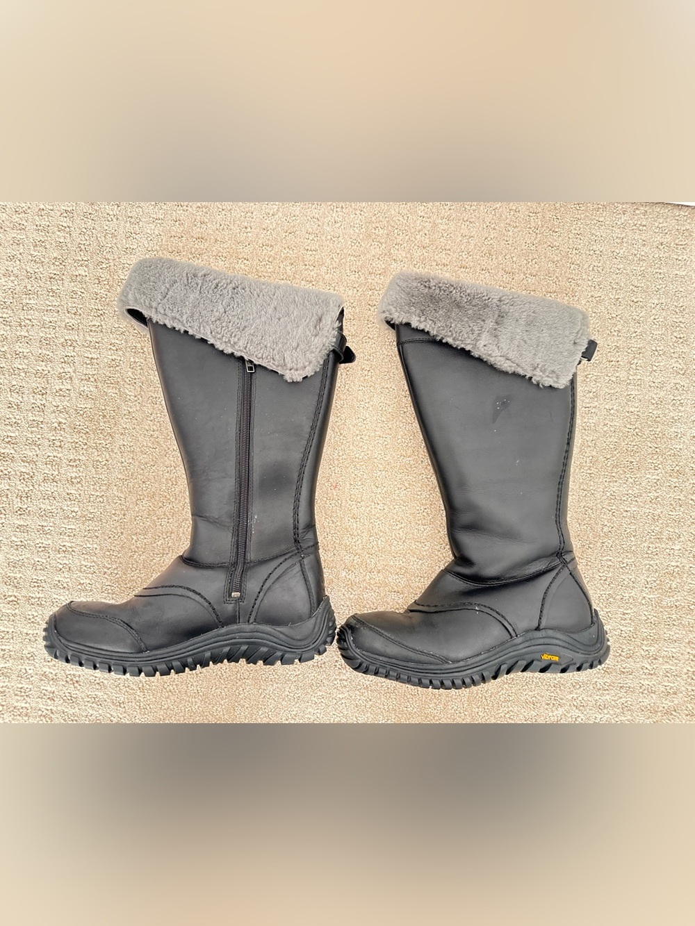 UGG Tall Miko Waterproof Leather Sheepskin Boots 7.5